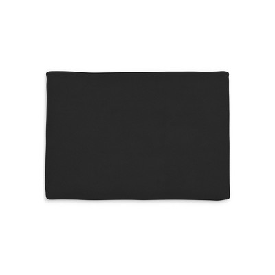 Onyx Black Velvet Contemporary Ottoman, 34"