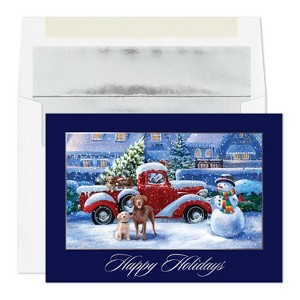 Masterpiece Studios Holiday Collection 16-Count Boxed Christmas Cards with Foil-Lined Envelopes, 5.6" x 7.8", Home for Christmas (979600) - 1 of 1