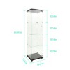 Syemin Decorative Storage Cabinets 4-Tier Display Cabinet, Tempered Glass Display Storage Cabinet, Curio Display Cabinet, Black, 15.67"*13.58"*64.69" - 3 of 4