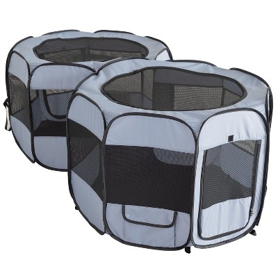 EighteenTek 2 Mesh Room Pop Up Portable Pet Playpen