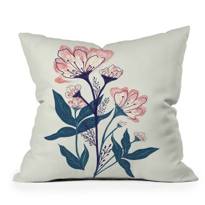 16"x16" Rosebud Studio Beautiful Walk Square Throw Pillow Off White - Deny Designs