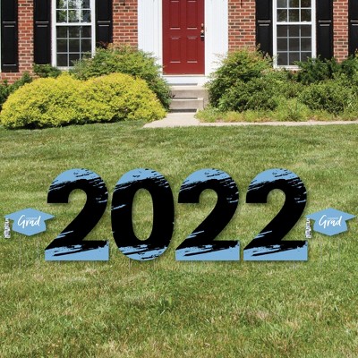 Big Dot of Happiness Light Blue Grad - Best is Yet to Come - Yard Sign Outdoor Lawn Decorations - 2022 Light Blue Graduation Party Yard Signs - 2022