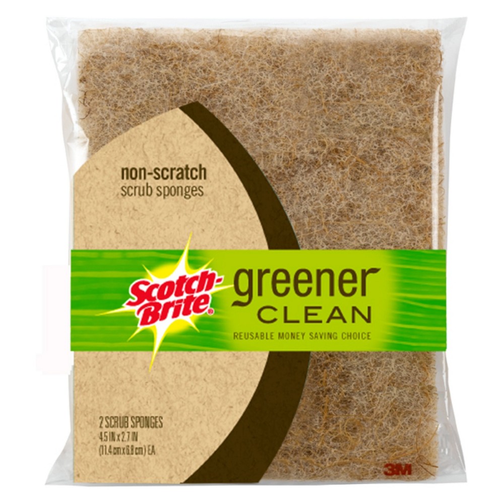 UPC 051141239613 product image for Scotch-Brite Greener Cleaner Scrub Sponge Natural Fiber - 2pk | upcitemdb.com