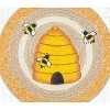 Earth Rugs Beehive Printed Round Placemat, 15"x15", Hand-Stenciled Jute, Natural Table Accent with Rustic Bee Design - 3 of 3