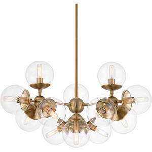 Possini Euro Design Cosas Warm Brass Sputnik Chandelier 27 1/2" Wide Modern Clear Glass Shades 13-Light Fixture for Dining Room - 1 of 4