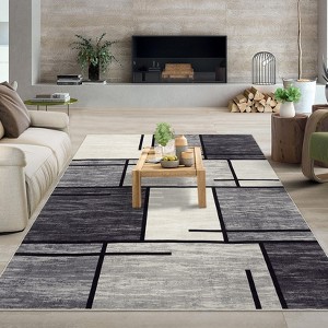 Washable Modern Area Rug, Geometric Rugs for Living Room, Soft Low Pile Non Slip Area Rug for Dining Room, Office - 1 of 4