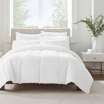 Twin XL 2pc Simply Clean Comforter Set White - Serta