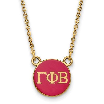 Black Bow Jewelry 14k Yellow Gold Plated Sterling Silver Gamma Phi Beta Greek Life Necklace 18 Inch