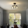 Costway 3-Light Semi Flush Mount Ceiling Light Fixture Vintage Clear Glass Pendant Lamp - 3 of 4