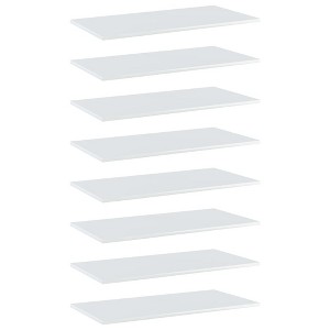 vidaXL Bookshelf Boards 8 pcs High Gloss White 31.5 in.x15.7 in.x0.6 in. Engineered Wood - 1 of 4