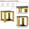 Dolonm Stainless Steel Round Glass End Table，Side Table - 3 of 4