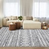 Indoor Farmhouse Bedroom Living Room Rugs Soft Low Pile Carpet with Geometric Pattern - 3 of 4