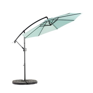 Mondawe 10ft Offset Hanging 8 Ribs Market Patio Umbrella with Easy Tilt Adjustment - 1 of 4