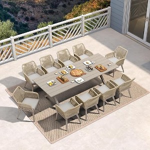 PURPLE LEAF Outdoor Dining Set All-Weather PE Rattan Outdoor Patio Furniture Set with All Aluminum Frame Table and Chairs Set - 1 of 4