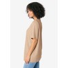 Roaman's Women's Plus Size Flutter Sleeve Linen Blend Tee - 3 of 3