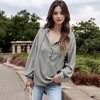 Anna-Kaci Women's Hoodie with Button Detail and Adjustable Drawstring for Everyday Looks - 2 of 4