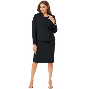 Jessica London 2-Piece Stretch Crepe Single-Breasted Jacket Dress - 1 of 4