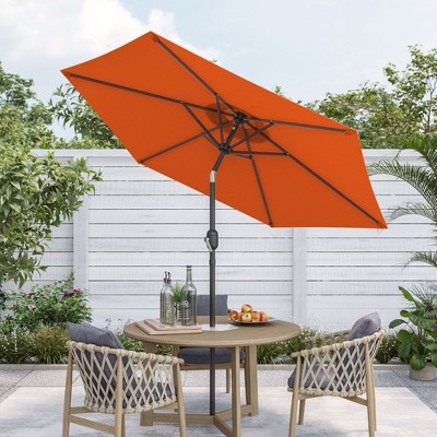 Sonkuki 7.5 ft Outdoor Patio Market Umbrella w/ Crank, Push Button Tilt,  UV-Resistant Canopy