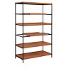 Honey Oak and Black 6-Shelf Bookshelf - 3 of 4