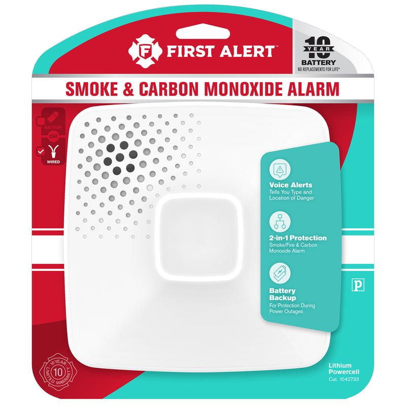 First Alert Hard-Wired w/Battery Back-up Photoelectric Smoke and Carbon Monoxide Detector, 1 of 3