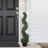 Northlight 3' Artificial Two-Tone Boxwood Spiral Topiary Tree with Round Pot, Unlit - 2 of 4