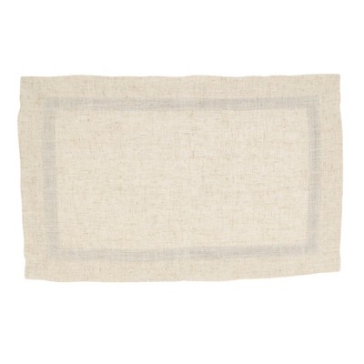 Cream and Black Grosgrain Accent Placemats, Set of 4, 14"x20"