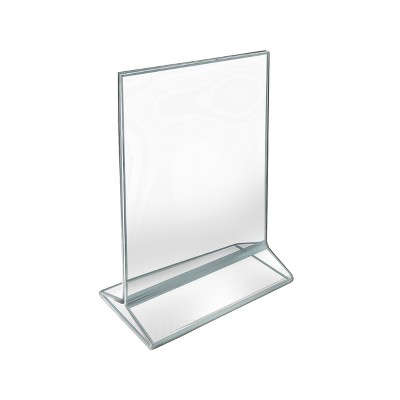 Silver Trim Double-Sided Clear Acrylic Tabletop Frames, 5" x 7"