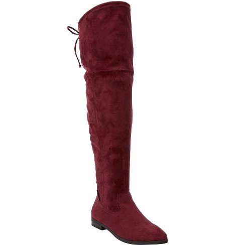 Comfortview Women s Wide Width The Cameron Wide Calf Boot 8 WW Burgundy