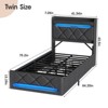 Bed Frame with 4 Drawers and Storage Headboard, Upholstered Platform Bed - 2 of 4