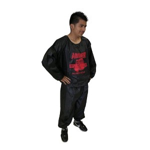 Amber Fight Gear Extreme Sauna Suit – Heavy-Duty Nylon Sweat Suit for Men & Women, Boosts Sweat, Elastic Fit, Black. - 1 of 1