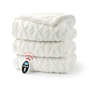 GustoWave Heated Blanket Throw - Thick Cotton Velvet & Soft Flannel Blanket with Controller, Fast Heating Machine Washable - 1 of 4