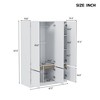 TIRAMISUBEST 6-Door Mobile Wardrobe - Locking Wheels & Adjustable Shelf, White/Brown? - 2 of 4