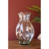 Ruffled Edge Glass Melon Vase – 13.5" Tall Home Decor by Kalalou - 4 of 4