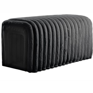 COWLOWN Corduroy Storage Bench Ottoman, Multi-Functional Cat Hideout, Entryway Seat & Pet Nest with Arch Design - 1 of 4