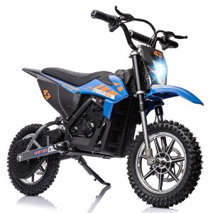 36V Ride On Dirt Bike for Kids,Fast Speed Electric Powered Off-Road Motorcycle,15.5MPH,Led Light,Leather Seat,Disc Brake,Air-Filled Tires,Black - 1 of 4