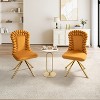 KWPZQEB Dining Chairs Set of 2, 360° Swivel Chair with Gold Metal Legs, Velvet Upholstered Chairs for Living Room Bedroom - 3 of 4
