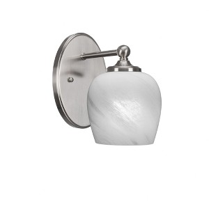 Toltec Lighting Capri 1 - Light Sconce in  Brushed Nickel with 6" White Marble Shade - 1 of 1