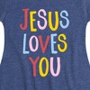 Girls' - Instant Message - Jesus Loves You Fit & Flair Cap Sleeve Graphic Dress - 2 of 4