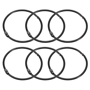 Unique Bargains Carbon Steel Loose Leaf Binder Snap Shower Curtain Rings 6 Pcs - 1 of 4