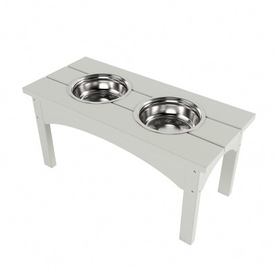 Sand Elevated Pet Feeder with Stainless Steel Bowls