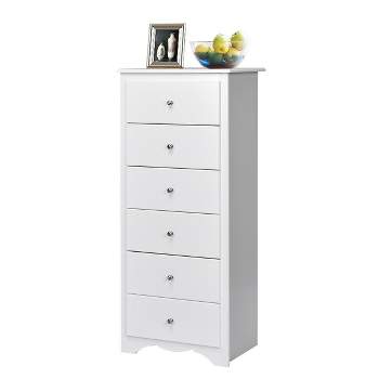 Costway 6 Drawer Chest Dresser Clothes Storage Bedroom Tall Furniture Cabinet