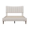 Modern Upholstered Wood Platform Bed Frame with Vertical Channel Tufted Headboard-ModernLuxe - 4 of 4