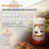 Farm Innovators 3 Gallon Thermostatically Controlled Heated Plastic Outdoor Year Round Hanging Water Fountain for Poultry Watering, Red (8 Pack) - 3 of 4