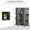 Gulches 4-Panel Folding Room Divider, 5.6 Ft Freestanding Paulownia Wood Privacy Screen Panel with Storage Shelves for Bedroom or Office, Gray - 4 of 4