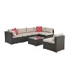 Sapphtopaz Patio Furniture Set Wicker Woven Outdoor Conversation Chairs with Cushions and Square Coffee Table for Outdoor, Terrace - 4 of 4