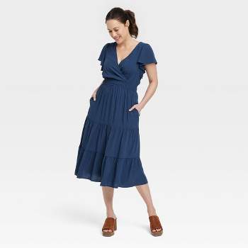Women's Flutter Short Sleeve Tiered A-Line Dress - Knox Rose™