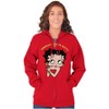 Women's Betty Boop Cartoon Cute Motivational Zip Hoodie Sweatshirt Brisco Brands - 3 of 4