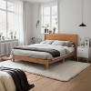 Galano Queen Abby Serene Bed with Headboard – Amber Walnut - 3 of 4