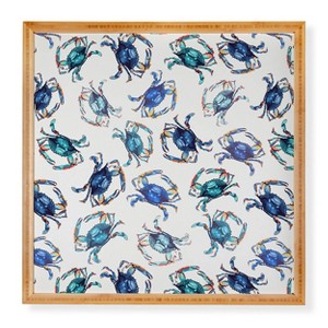 Deny Designs Michelle Mospens Watercolor Blue Crab Framed Wall Art Bamboo - 1 of 3