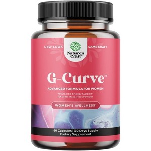 G-Curve Advanced Formula Capsules for Women, Butt and Breast Enhancement Pills, Body Sculpting Curves Capsules, Nature's Craft, 60ct - 1 of 4